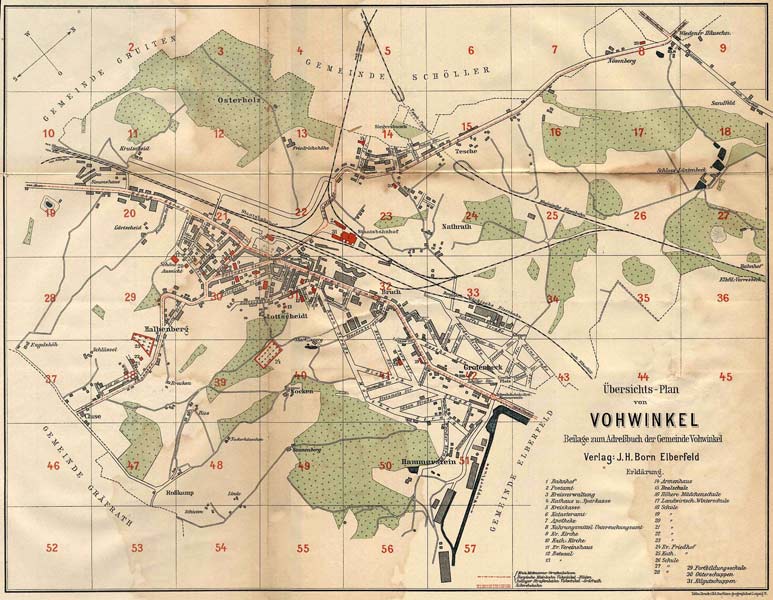 Übersichtsplan von Vohwinkel 1909/10