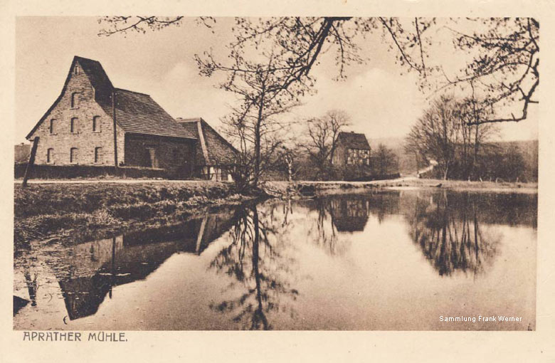 Die Aprather Mühle auf einer Postkarte von ca. 1912 (Sammlung Frank Werner)