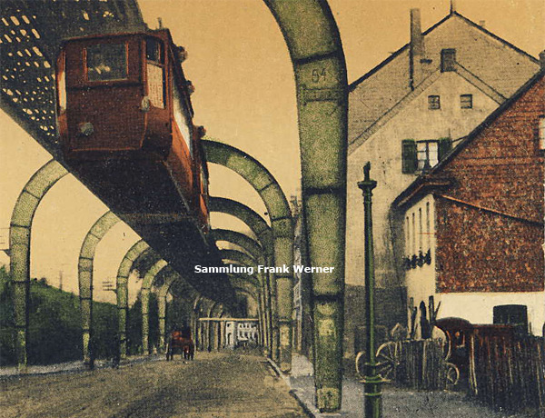 Die Schwebebahn in Hammerstein auf einer Postkarte zwischen 1920 und 1923 - Ausschnitt (Sammlung Frank Werner)