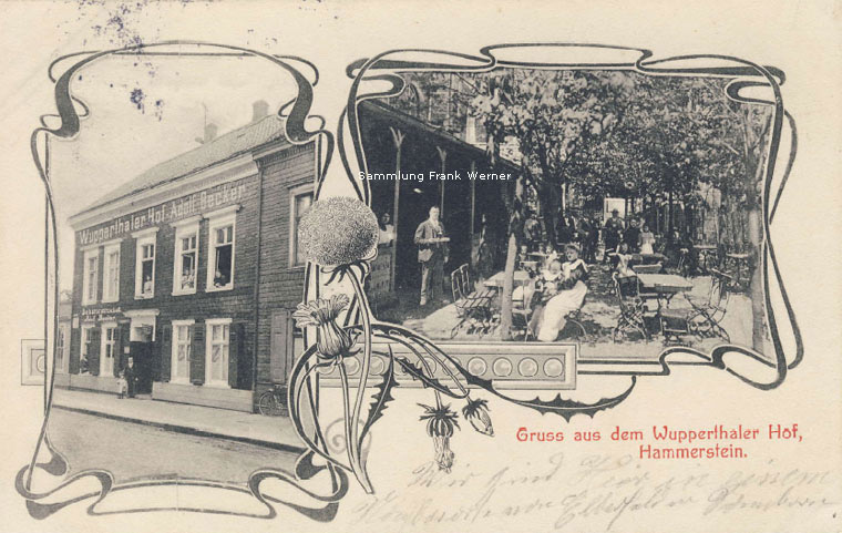 Der Wupperthaler Hof in Hammerstein auf einer Postkarte von 1906 (Sammlung Frank Werner)