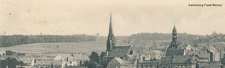 Blick über Vohwinkel Richtung Rosskamper Höhe auf einer Postkarte von 1902 - Ausschnitt (Sammlung Frank Werner)