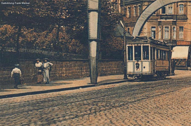 Die Kaiserstraße in Vohwinkel auf einer Postkarte von 1922 - Ausschnitt (Sammlung Frank Werner)