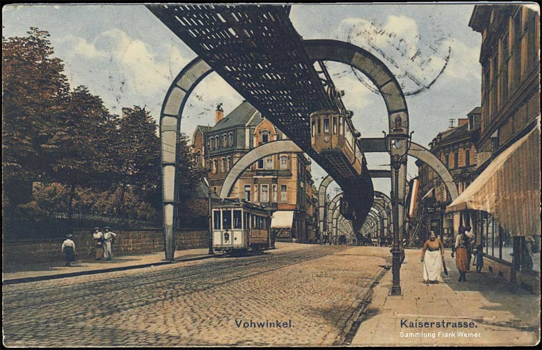 Die Kaisertraße in Vohwinkel auf einer Postkarte von 1922 (Sammlung Frank Werner)