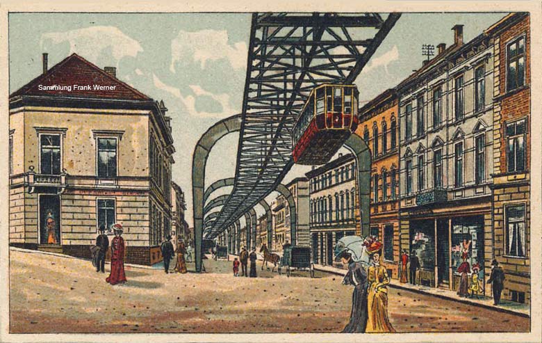 Der Kaiserplatz in Vohwinkel auf einer Postkarte von 1903 - Ausschnitt (Sammlung Frank Werner)