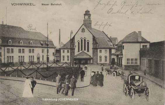 Neuer Bahnhof Vohwinkel auf einer Postkarte von 1909 (Sammlung Udo Johenneken)
