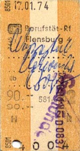 Fahrkarte der Deutschen Bahn von 1974 (Sammlung Dieter Kraß)