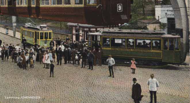 Drei Straßenbahnen am Kaiserplatz um 1913 (Ausschnitt) (Sammlung Udo Johenneken)